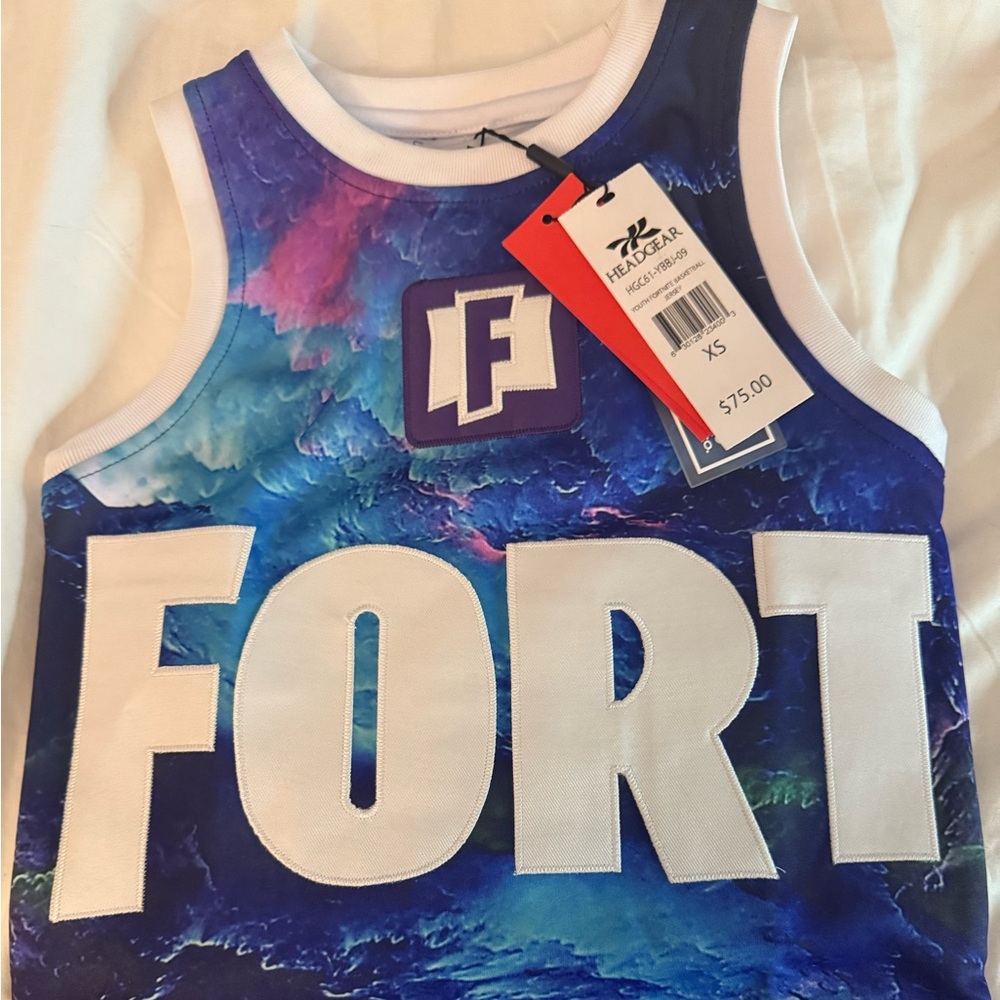 Boys youth xs FORTNITE basketball jersey brand new with tags